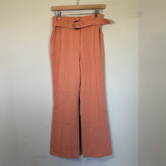 Jonathan Simkhai Pants Belted Wide‎ Leg Sedona Orange 2 x 27 in Lined - Picture 1 of 9